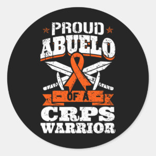 Proud Abuelo Of A Crps Warrior Rsd Awareness Ribbo Classic Round Sticker