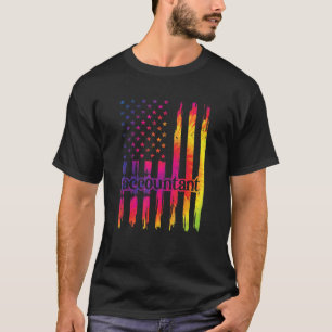 Proud Accountant Us Flag Bookkeeper Tax Accounting T-Shirt