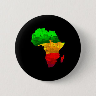 Proud africa map green yellow red african pride 6 cm round badge