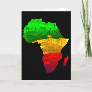 Proud Africa Map Green Yellow Red African Pride Ju Card