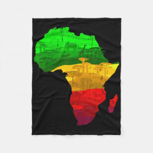Proud Africa Map Green Yellow Red African Pride Ju Fleece Blanket