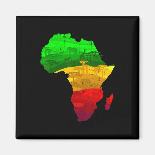 Proud Africa Map Green Yellow Red African Pride Ju Magnet