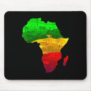 Proud Africa Map Green Yellow Red African Pride Ju Mouse Pad