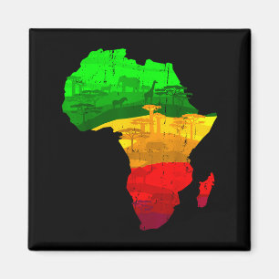 Proud africa map green yellow red african pride magnet
