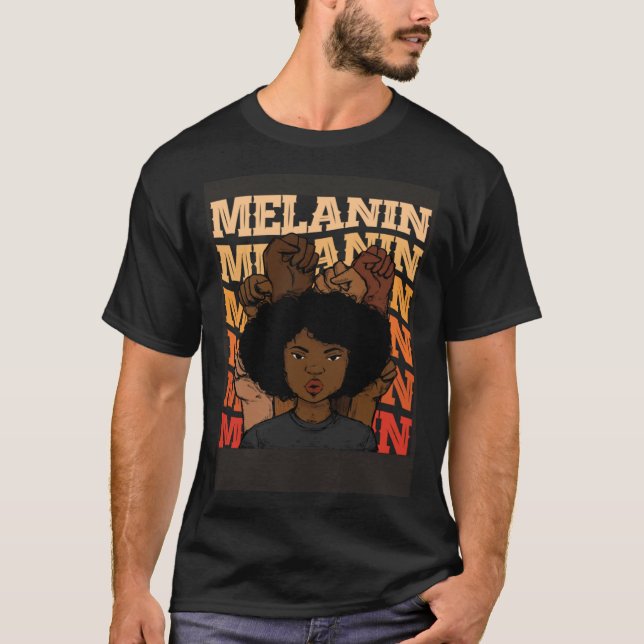 Proud Afro Black Women Queen Melanin African Ameri T-Shirt (Front)