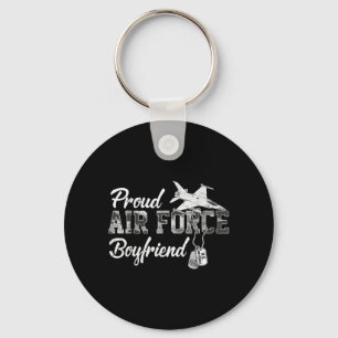 Proud Air Force Boyfriend Camo Airman Family Key Ring