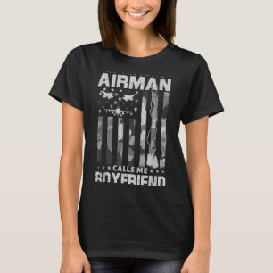 Proud Air Force Boyfriend Favourite Airman Flag T-Shirt