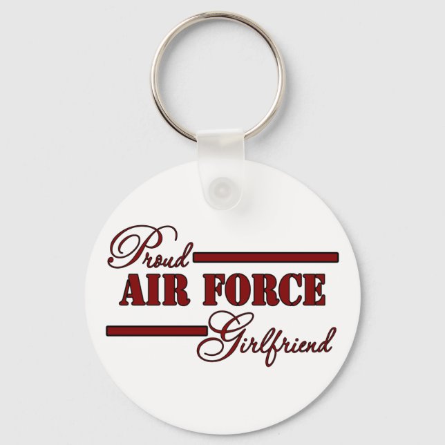 Proud Air Force Girlfriend (Red N Black) Key Ring (Front)