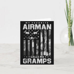 Proud Air Force Gramps Favourite Airman Flag Camo Card