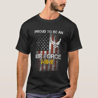 Proud Air Force Mimi Funny American Flag TShirt