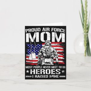 Proud air force mom raised heroes flag airman card