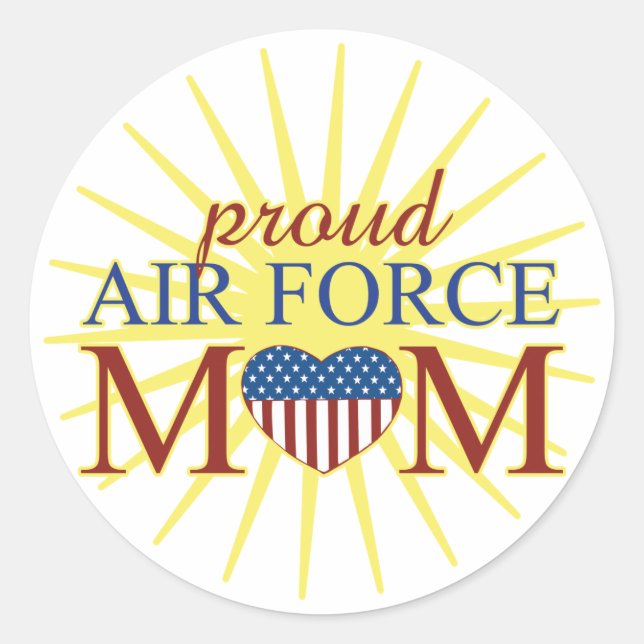Proud Air Force Mum Classic Round Sticker (Front)