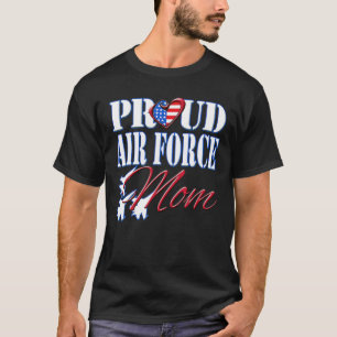 Proud Air Force Mum US Heart Military Mothers Day T-Shirt