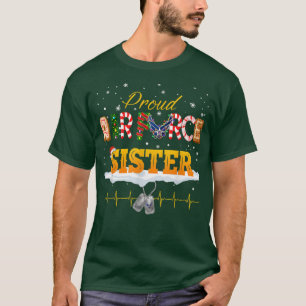 Proud Air Force Sister Santa Hat Christmas Family T-Shirt