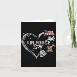 Proud Air Force Son Heart Camo US Family Matching Card
