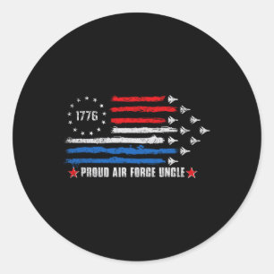 Proud Air Force Uncle 4th Of July 1776 American Us Classic Round Sticker