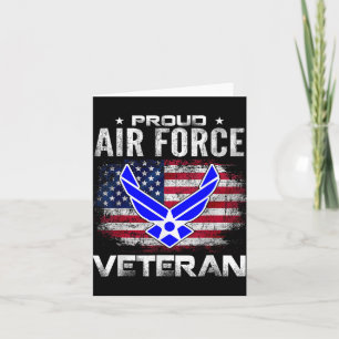 Proud Air Force Veteran With American Flag Gift Ve Card
