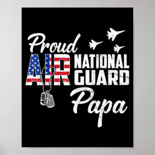 Proud Air National Guard Papa Flag Family Matching Poster