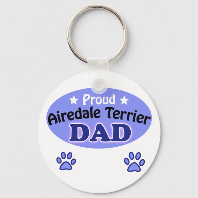 Proud Airedale Terrier Dad Key Ring (Front)