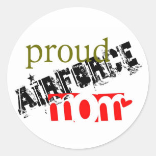 proud airforce mum classic round sticker