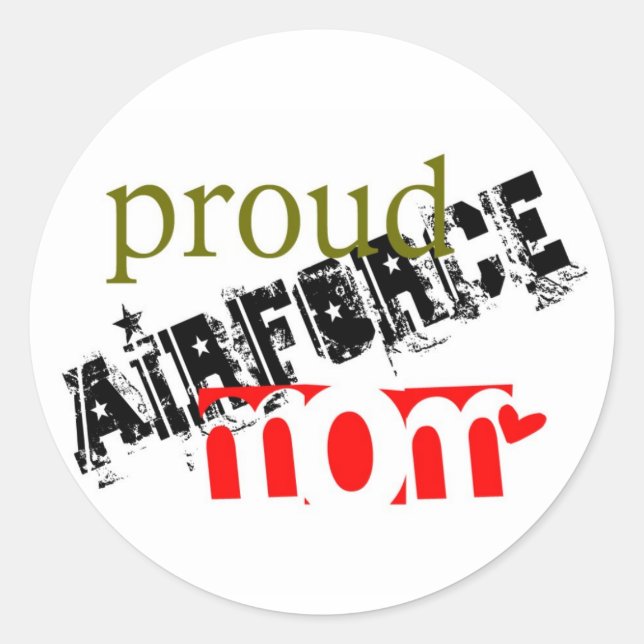proud airforce mum classic round sticker (Front)