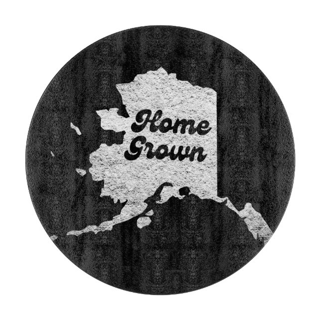 proud Alask State home grown Map Outline Rocky Map Cutting Board (Front)