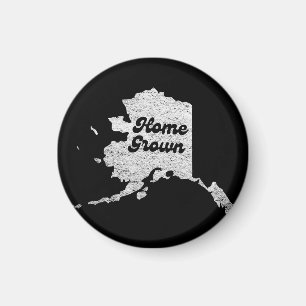 proud Alask State home grown Map Outline Rocky Map Magnet