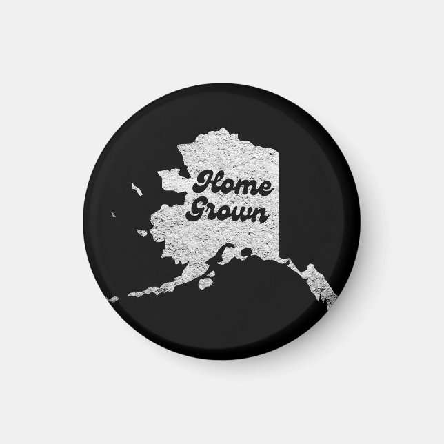 proud Alask State home grown Map Outline Rocky Map Magnet (Front)