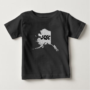 proud Alask State home Map Outline Rocky Map AK Baby T-Shirt