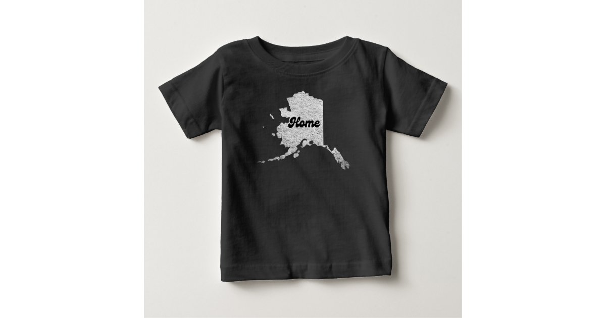 proud Alask State Home Map Outline Rocky Map AK Baby T-Shirt | Zazzle
