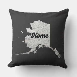 proud Alask State Home Map Outline Rocky Map AK  Cushion