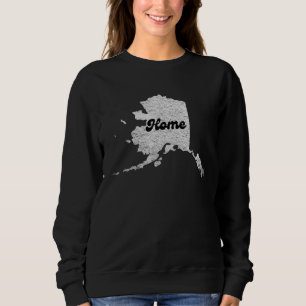 proud Alask State Home Map Outline Rocky Map AK  Sweatshirt