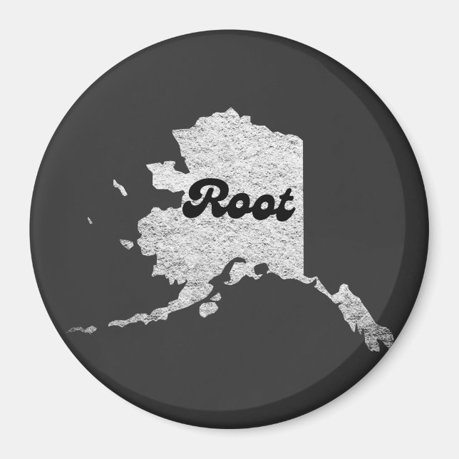 proud Alask State Root Map Outline Rocky Map AK Magnet (Front)