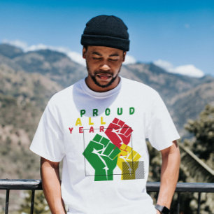 Proud all year colourful yellow green and red fist T-Shirt