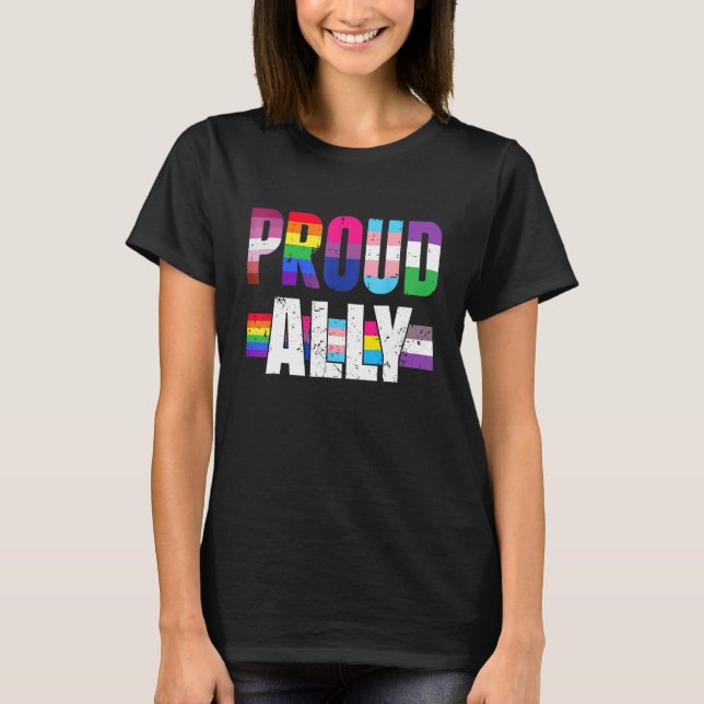 Proud Ally  For Gay Pride Month Transgender Flag D T-Shirt (Front)