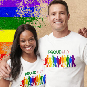Proud Ally Gay Pride Mixed Gender Silhouettes T-Shirt