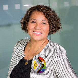 Proud Ally   Intersex Inclusive Pride Flag  6 Cm Round Badge