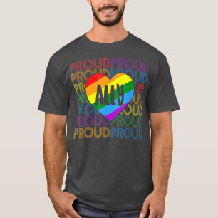 Proud Ally LGBT Heart Month 2022 With Cute Heart R T-Shirt