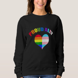 Proud Ally Lgbt Q Gay Pride Transgender Heart Rain Sweatshirt
