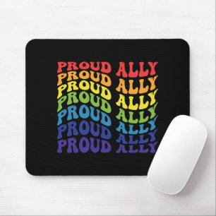 Proud Ally LGBTQ Gay Pride Rainbow Mouse Pad
