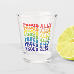 Proud Ally LGBTQ Gay Pride Rainbow Shot Glass