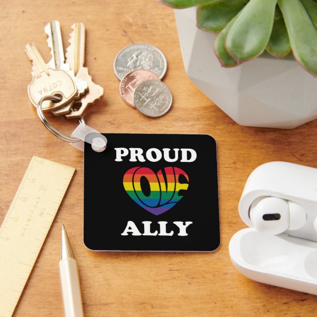 Proud Ally LGBTQ Pride Key Ring (Desk)