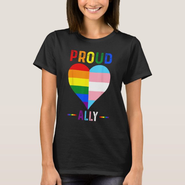 Proud Ally  LGBTQ+ Pride month LGBT Flag Proud All T-Shirt (Front)