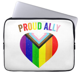 Proud Ally LGBTQAI Gay POC Transgender Pride Flag Laptop Sleeve