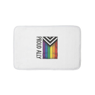 Proud Ally Pride Flag Vector T-Shirt Design_1 Bath Mat