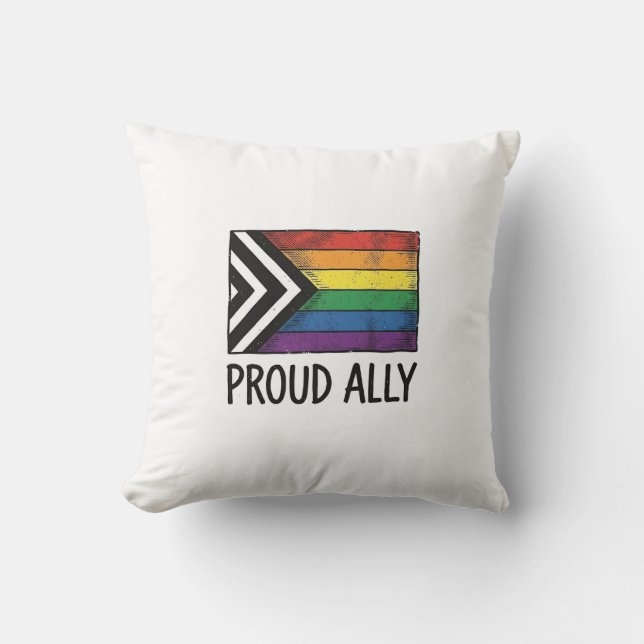 Proud Ally Pride Flag Vector T-Shirt Design_1 Cushion (Front)