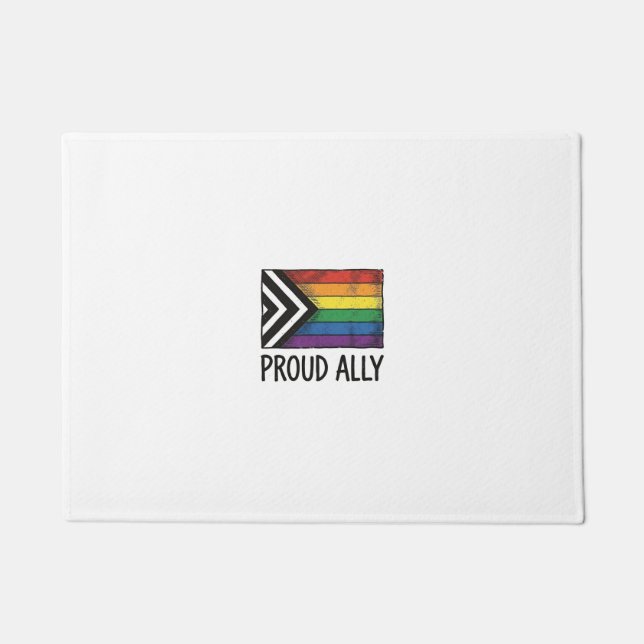 Proud Ally Pride Flag Vector T-Shirt Design_1 Doormat (Front)