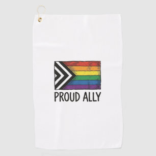Proud Ally Pride Flag Vector T-Shirt Design_1 Golf Towel