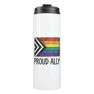 Proud Ally Pride Flag Vector T-Shirt Design_1 Thermal Tumbler