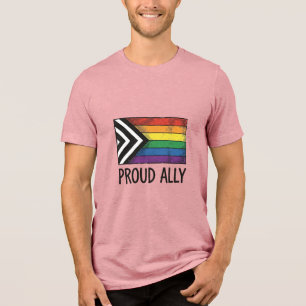 Proud Ally Pride Flag Vector T-Shirt Design_1 Tri-Blend Shirt